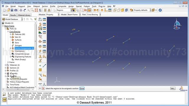 SIMULIA How-to Tutorial for Abaqus | Static Analysis of a 3D Beam Frame смотреть онлайн