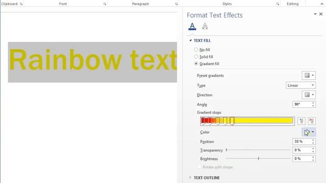 How to create a rainbow text ? in Microsoft Word 2013 смотреть онлайн