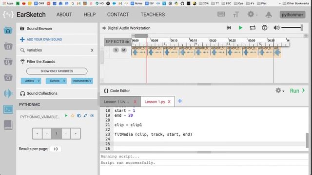 Variables in EarSketch (pythonmc.org) смотреть онлайн
