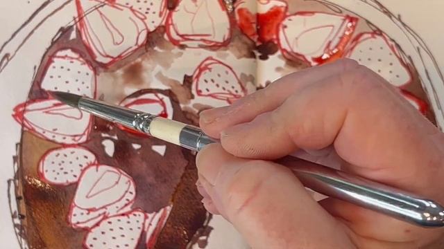 How To Enjoy Chocolate Cake Guilt-Free...Just Sketch It In Ink & Watercolour! смотреть онлайн