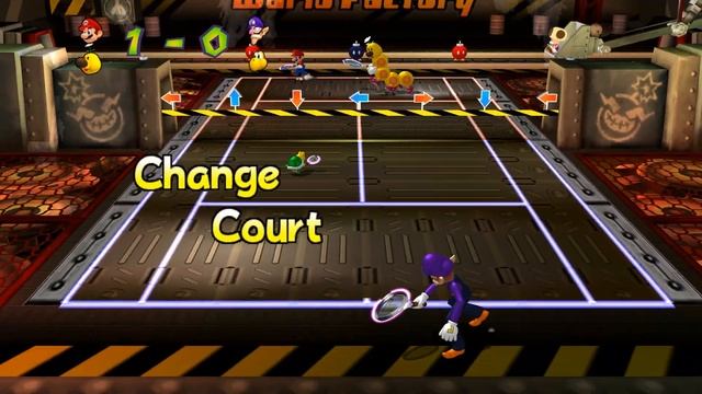 Mario Power Tennis Gamecube 2v2 All Stages Gimmick Court 4 player Netplay 60fps смотреть онлайн