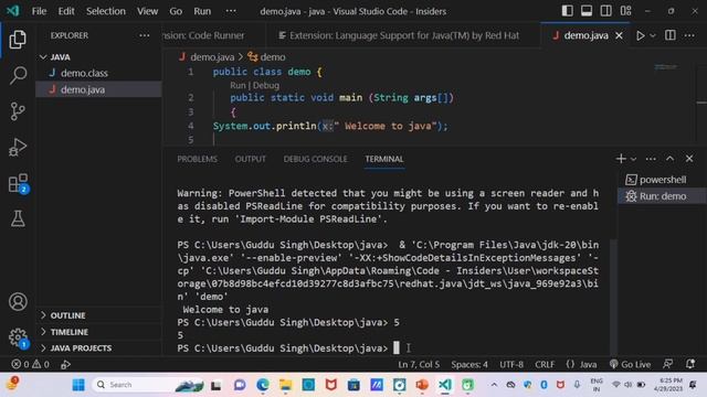 #5/ Java first Perogram || Java First Perogram Explanation || Java First Perogram in VsCode #java смотреть онлайн
