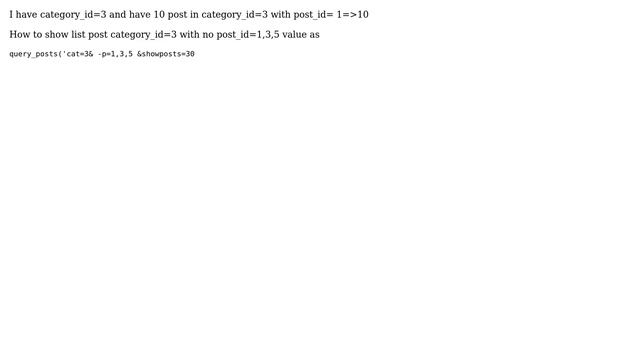 Wordpress: Query post category & remove any post id смотреть онлайн