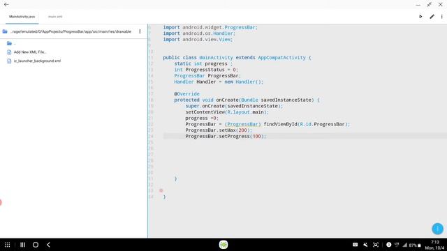 Using Attribute of ProgressBar in aide-ide for android tutorial смотреть онлайн