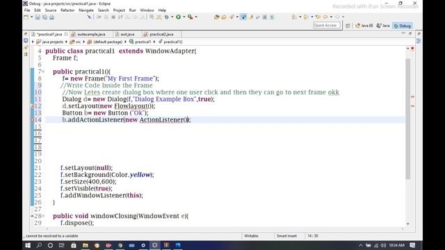8: Creating dialog box to go to next frame | Java Awt Tutorial | Devil Programmer смотреть онлайн