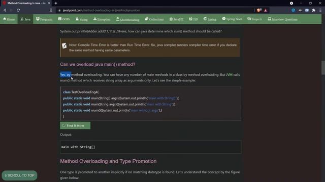 Method Overloading | JAVA | OOPS in 10 Mins (Short Examples) main method overloading | TypePromotio смотреть онлайн