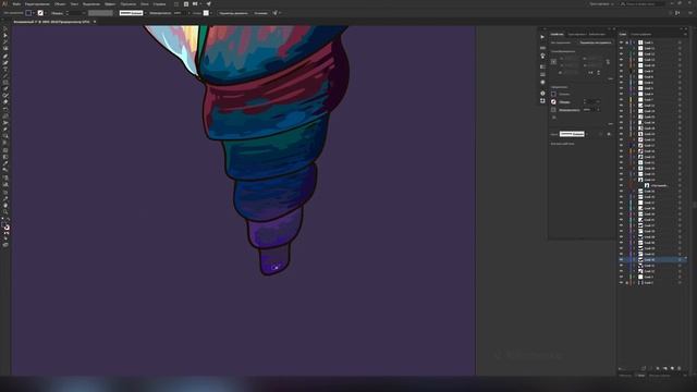 Рисование живописной иллюстрации в векторе. Ракушка. Speedpaint. CG. смотреть онлайн