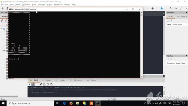 Text-based tetris game in c++ (using oop) смотреть онлайн