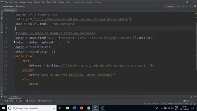 Cotação do dólar com Python, Requests e Beautiful Soup - Web Scraping смотреть онлайн
