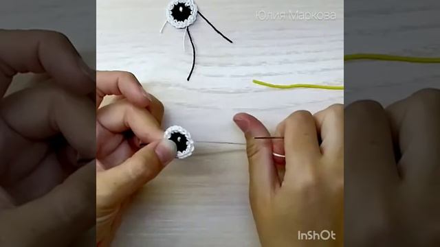 Вязаные глазки для игрушки. Вышивка бликов. смотреть онлайн