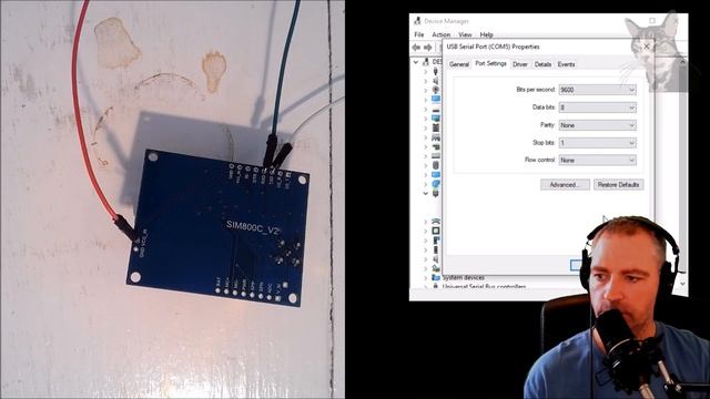 Connect SIM800C to PC via USB TTL UART смотреть онлайн