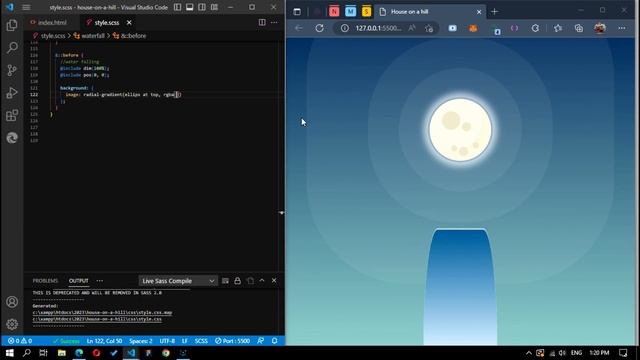Animated House on a Hill with HTML & Sass смотреть онлайн