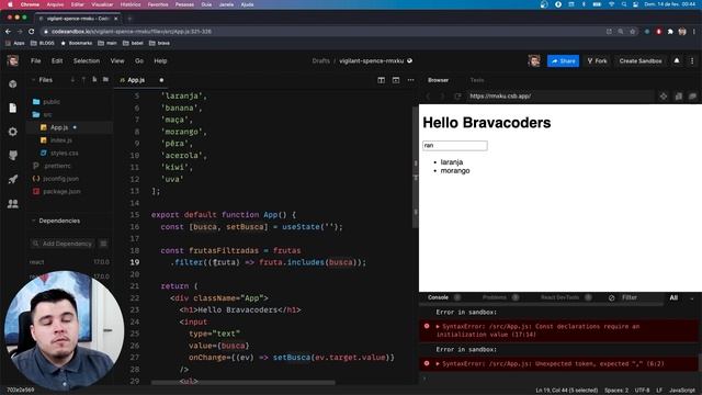 Como implementar um filtro de busca em ReactJS смотреть онлайн