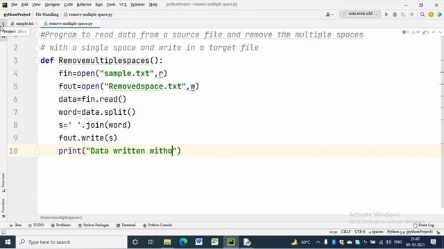 Data File Handling| Read file replace multiple spaces with single space write in other file смотреть онлайн