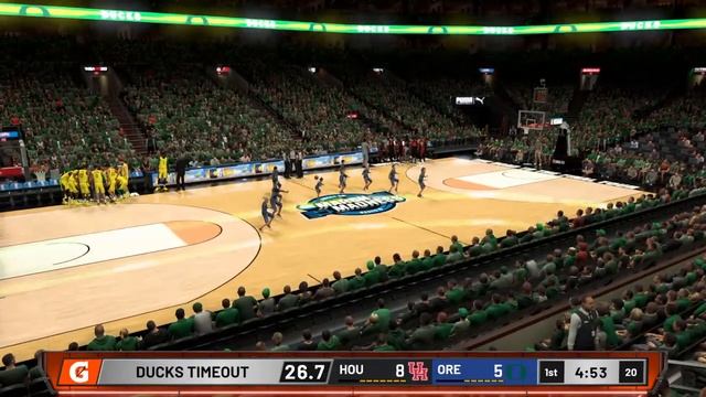 College Hoops Sim - 4 Oregon vs. 8 Houston смотреть онлайн