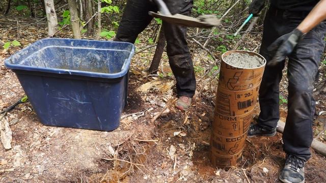 Building A Log Cabin | Ep. 10 | We carried 1,386 lb of concrete on our backs: the foundation is DON смотреть онлайн
