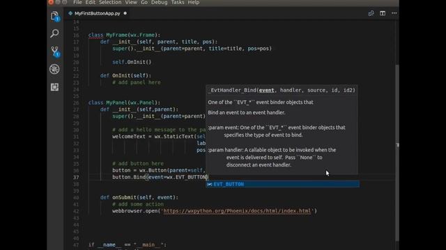 wxPython Tutorial 02: Button App смотреть онлайн