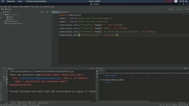 hacking with python part 2(mac change with variable use) смотреть онлайн