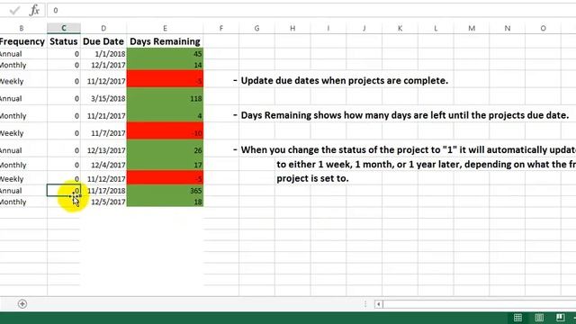 Microsoft Excel: Updating due dates for maintenance scheduling смотреть онлайн