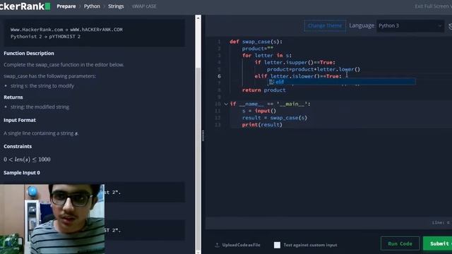 Solving swap case problem on Hackerrank in Python 3. #competitiveprogramming смотреть онлайн