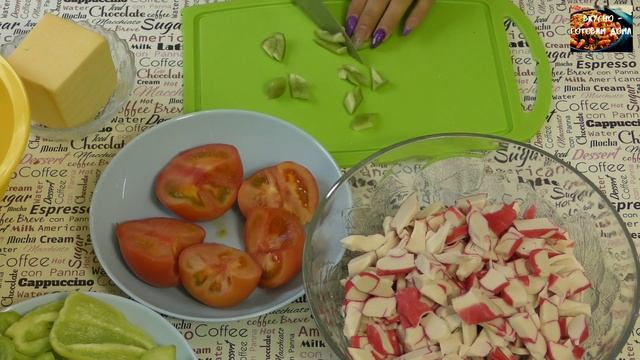 Салат из крабового мяса ))) На праздничный стол! Как приготовить? Быстрый Рецепт! Crab meat salad. смотреть онлайн
