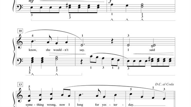 Yesterday (page 52, Adult Piano Adventures Popular Book 1) смотреть онлайн