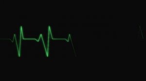Футаж HD. Монитор - Электрокардиограмма сердца 3, на черном фоне