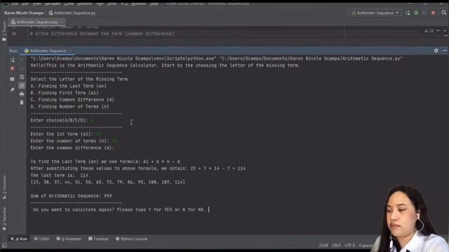 Arithmetic Sequence | My Python Application Program смотреть онлайн