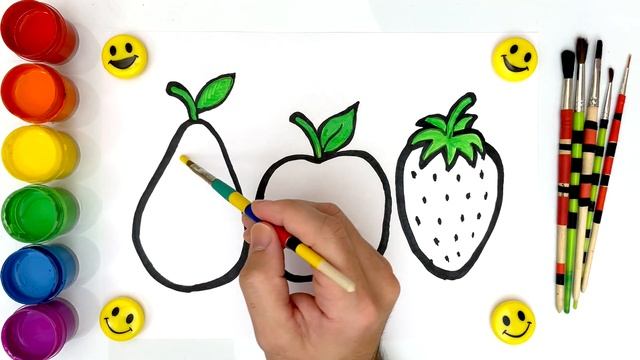 Bolalar uchun mevalarni chizish/Drawing fruits for children/Рисование фрукты для детей смотреть онлайн