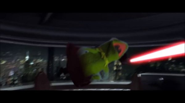 Revenge of the Sith but Kermit is Chancellor Palpatine