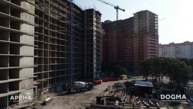 Сентябрь 2020. Ход строительства ЖК "Арена". Новороссийск. Строительная компания DOGMA смотреть онлайн