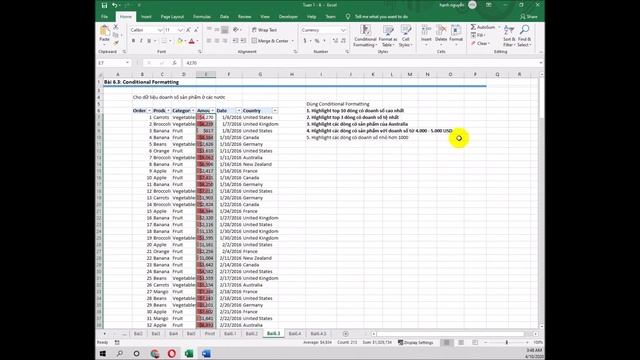 THUD - Buổi 5.1 - Formating Condition với Excel смотреть онлайн