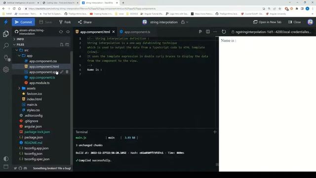 Learn how to render your variables in your HTML website using Angular String Interpolation in 2023 смотреть онлайн