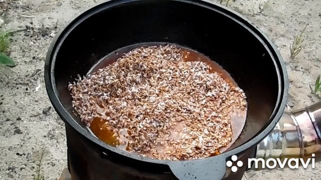 Научитесь легко. Самый ароматный, вкусный узбекский плов на масле зигир из риса девзира на костре. смотреть онлайн