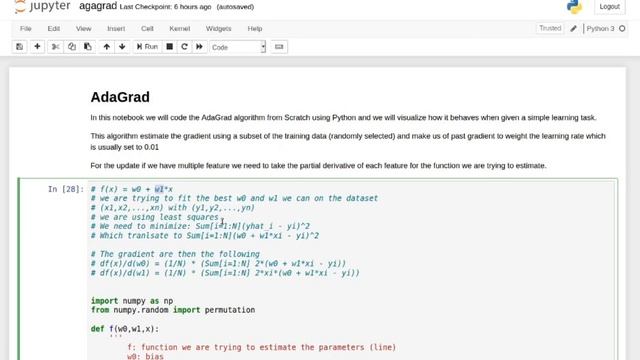 Adagrad Algorithm Explained and Implemented from Scratch in Python смотреть онлайн