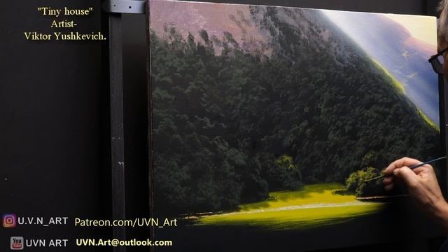 "Tiny house" Acrylic. Artist-Viktor Yushkevich. #61 picture in 2021. смотреть онлайн