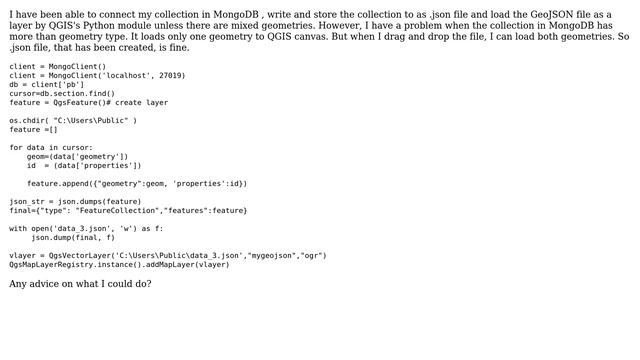 GIS: Load a GeoJSON layer with mixed geometries via QGIS's Python module смотреть онлайн