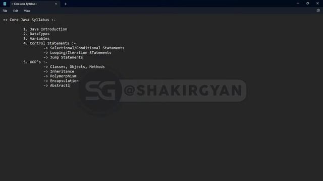 Master Core Java Programming: A Comprehensive Syllabus Guide | Day 1 | Shakir Gyan смотреть онлайн