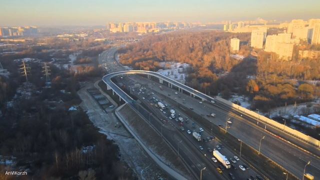 Развязка Волоколамское шоссе и МКАД (12.12.2020) смотреть онлайн