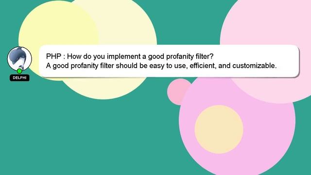 PHP : How do you implement a good profanity filter? смотреть онлайн