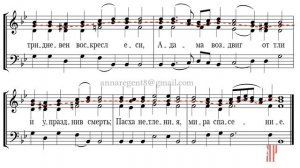 ПЛОТИЮ УСНУВ, Эксапостиларий Пасхи, Обиходный распев