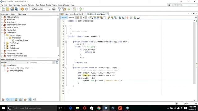 Implementing Linear Search algorithm using java смотреть онлайн