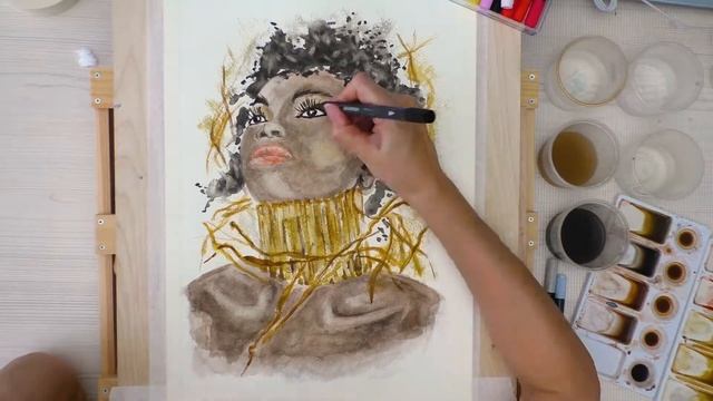 Африканка (Акварель.Быстрое рисование) смотреть онлайн