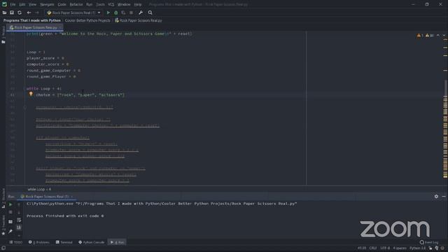 Session 3 - Coding in Python for Rock Paper and Scissor Game by Ashwin Somu смотреть онлайн