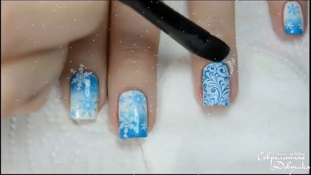 Новогодний маникюр | Маникюр на новый год | Маникюр со снежинками смотреть онлайн