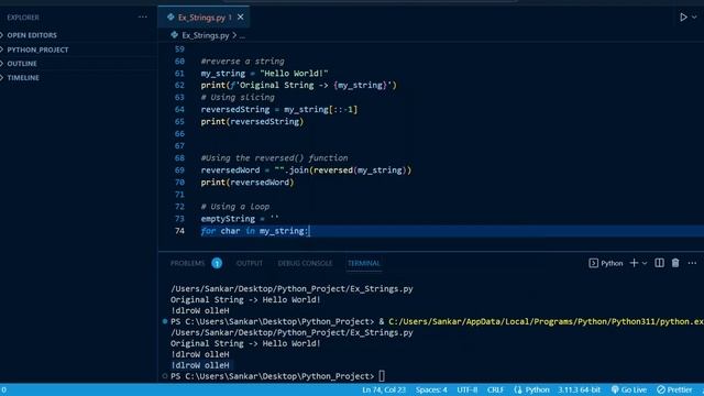 How to reverse a string in python || Using slicing ||Using the reversed() function || Using loops смотреть онлайн