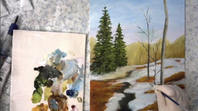 Художники от слова ХОРОШО! Ранняя весна. Акрил. Early spring. Acrylic. смотреть онлайн