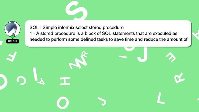 SQL : Simple informix select stored procedure смотреть онлайн