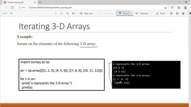 PYTHON NUMPY Lesson 4 – Shape - Reshape - Iterating - Join - Splitting - Searching смотреть онлайн