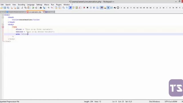Concatenation Part 1 - Lecture 8 (PHP Tutorial) смотреть онлайн